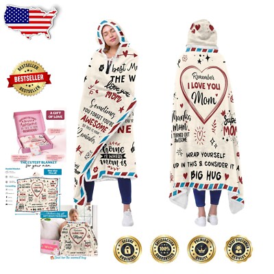 Machine Washable Sherpa Blanket Hoodie - Love You Mom Gift for Any Occasion-image