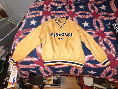 VINTAGE PUMA SIZE LARGE MISSOURI TIGER MU PULL OVER WIND BREAKER-image