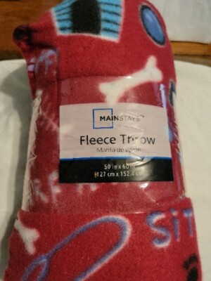 Mainstays Small Fleece Throw Blanket Packable Roll Up 50