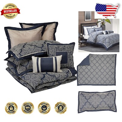 Medina King Comforter Set - All Season Cozy Bedding with Matching Accessories-image