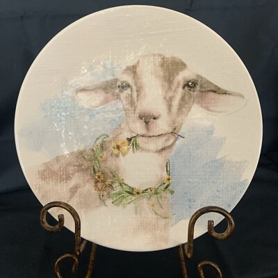 PIER 1 IMPORTS - FARM ANIMALS - LAMB SHEEP SALAD PLATE-image