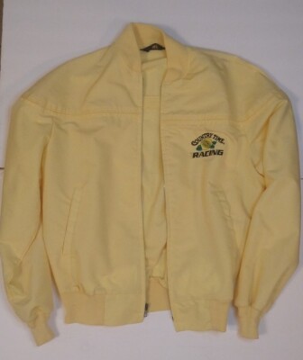 Country Time Racing Jacket Embroidered Vintage 80s Size LG Zip Up Made in USA-image
