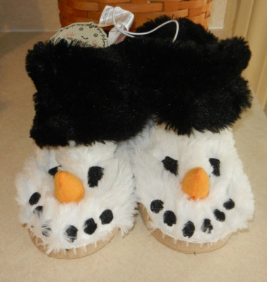 Little Blue House Kids Snowman Slippers Cozy Slouch Boys Girls XL 1-2 -image