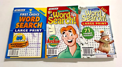 Take A Break Puzzles Books • Lot of 3 Word Search Books with Over 275 Puzzles-image