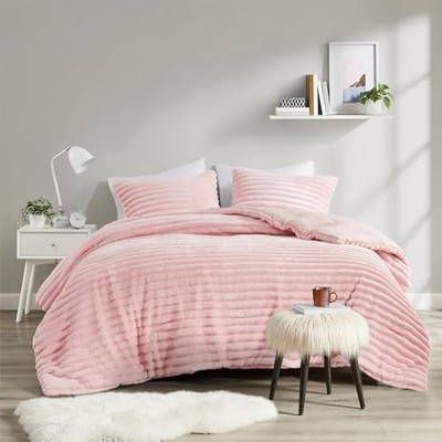  Twin Comforter Set, Cozy Plush Bedding, Microfiber Reverse, 2 Piece, -image