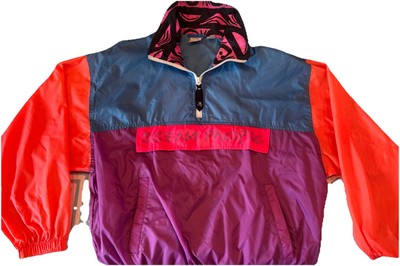 VINTAGE NEON Ocean Pacific OP windbreaker  jacket 80s-90s Med  surf EXCELLENT-image