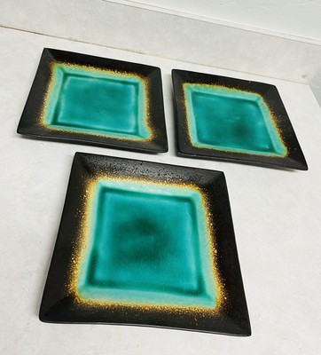 3 Pieces Better Homes & Gardens JADE CRACKLE Dinner Plates-image