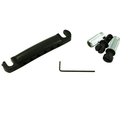 TonePros® Black Locking Import Stop Tailpiece fits Epiphone & ESP Schecter T1Z-B-image