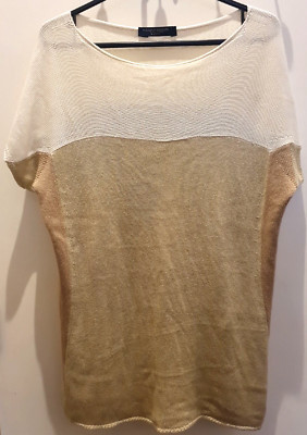 Rare Import MARINA RINALDI: Beige Brown Thin Jumper/Sweatshirt/Top. L: UK 14-16*-image