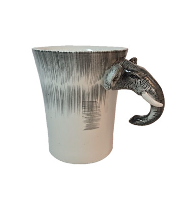 Pier 1 One Imports 3D ELEPHANT Head Handle Coffee Tea Cup Mug 18 Oz-image