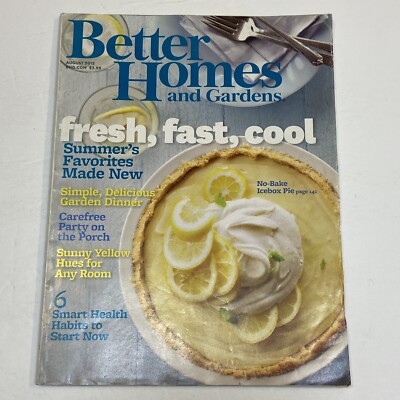 Better Homes and Gardens Magazine Aug 2012 No Bake Icebox Pie Summer Favorites-image