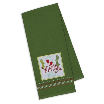 DII Design Imports Winter Wishes Green Dish Towel-image