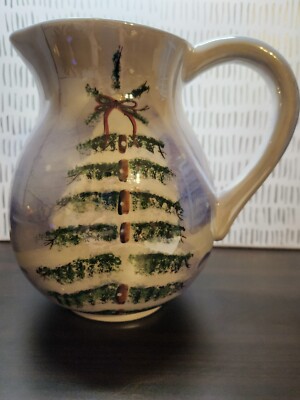 Jay Import Stoneware Cream Pitcher With Three Tree Design-image