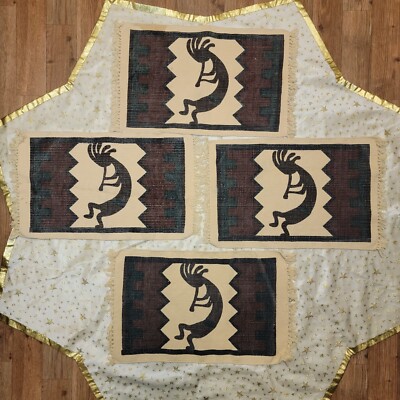 Design Imports Southwest Kokopelli Tapestry Placemat Incomplete Set with Defects-image