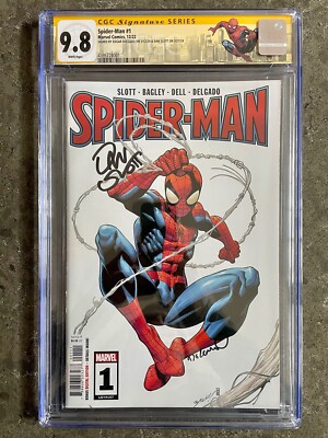 Spider-Man #1 (2022) Dan Slott & Edgar Delgado Signs Spider-Man Label - CGC 9.8-image