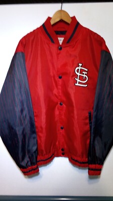 Vintage Sz Lg Embroidered Cardinals Snap Close Windbreaker Genuine Merchandise-image