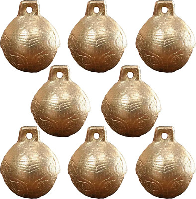 8PCS 1.2Inch Vintage Bronze Jingle Bells Antique Copper Bell Brass Bell for Dog -image
