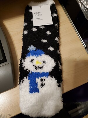 Women's Snowman Cozy Socks Brand New W Tag Super Soft -image