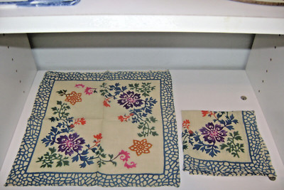 Lot of two (2) Pretty FLORAL PRINT Rayon Colorful BATIK Japan Import NAPKINS-image
