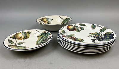 Pier 1 Imports Macintosh Apple England Dinner Plates (6) & Bowls (2) VGUC-image