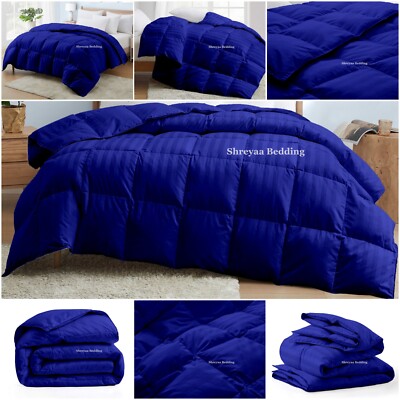 Trendy Ultra Soft Goose Down Alternative Comforter Full Size Egyptian Blue Strip-image