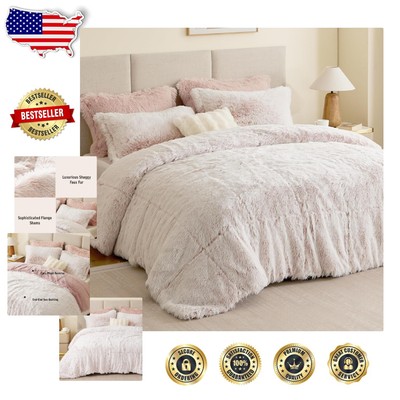 Chic Faux Fur King Comforter Set - Cozy Glam Bedding for -Round Comfort-image