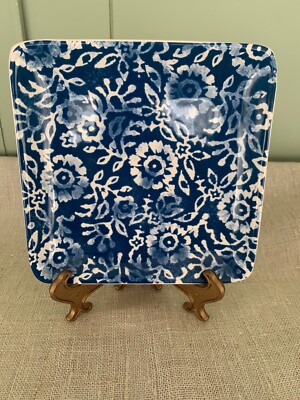 PIER 1 Dinner Plate, Designed by Gudari - Blue White Floral Print - 6