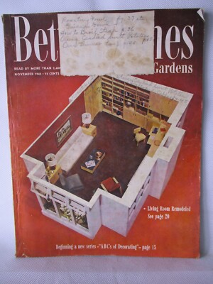 November 1945 WW2 Better Homes & Gardens Magazine Coca Cola, Buick, Ford Vintage-image