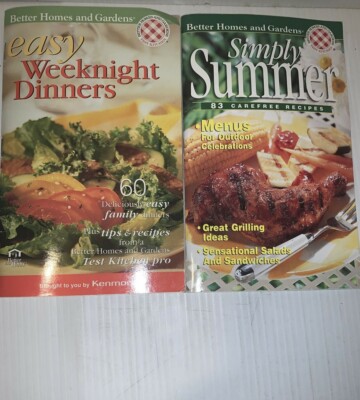 Two Better Homes And Gardens Recipe Books Easy Weekend Dinners And Simply Summer-image