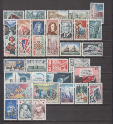 FRANCE 1965 COMPLETE YEAR SET - STAMPS MINT MNH - 33 STAMPS - SEE PICTURE-image