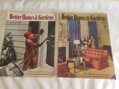 (2) 1940 Better Homes & Gardens Magazines January and April-image
