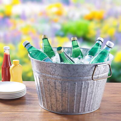 Better Homes & Gardens - Round Galvanized Tub, 15.0 in L x 15.0 in W-image