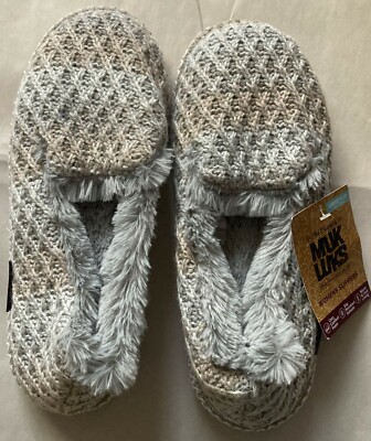 NEW WOMENS MUK LUKS COMFORT COZY FAIRY DUST SLIPPERS SIZE LARGE 9-10  -image