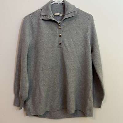 Soft Surroundings PM Super Soft Sweater Collar Cozy Gray Winter Piece-image