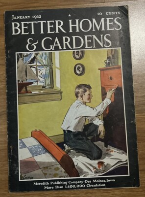 1932 JANUARY BETTER HOMES & GARDENS MAGAZINE - ILLUSTRATED FRONT COVER-image