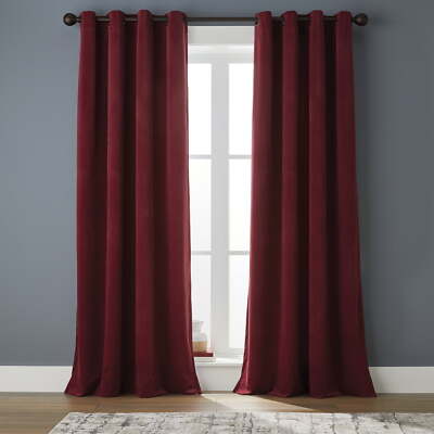 Better Homes & Gardens Velvet Grommet Blackout Single Curtain Panel, 52