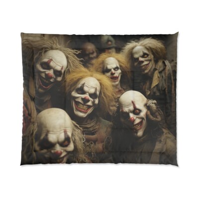 King Size Comforter Haunted House Clown Scary Horror Halloween Insane Metal Band-image