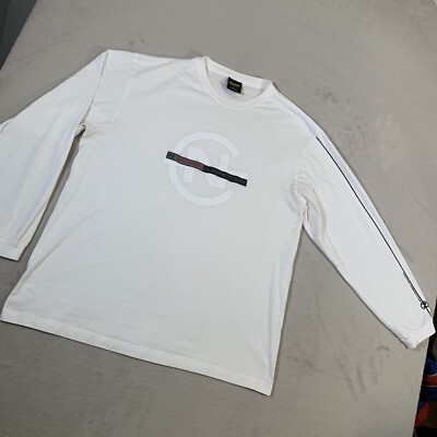 Vintage 90s Mens LG Nautica Competition Sailing Wind Velocity T-Shirt White U61-image