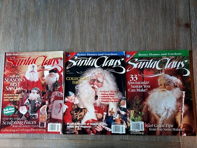 3 Better Homes and Gardens Santa Claus Magazines 1998, 1999, 2000 w/Pattern Inse-image