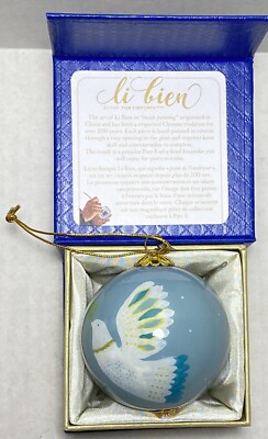 Pier 1 Imports Dove Ornament Li Bien 2018 Peace Christmas Holiday Original Box-image