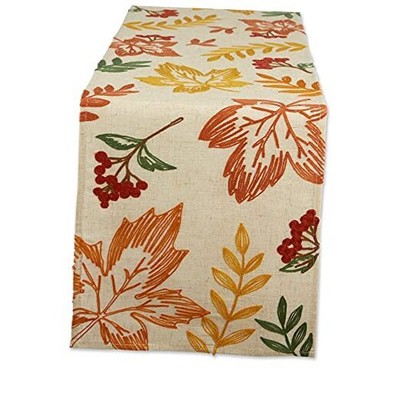  Fall Table Décor Embroidered Tabletop Table Runner, 14x70