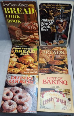 6 x Vtg Cookbooks Breads, Cookie Book, Better Homes & Gardens, Best of Baking, e-image