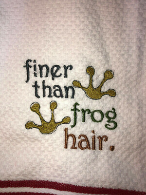 Embroidered Red Striped  Kitchen Bar Hand Towel FINER THAN FROG HAIR BS1755-image