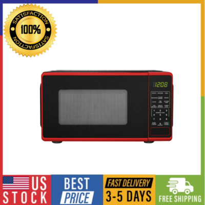 Mainstays 0.7 Cu ft Countertop Microwave Oven, 700 Watts, Red-image