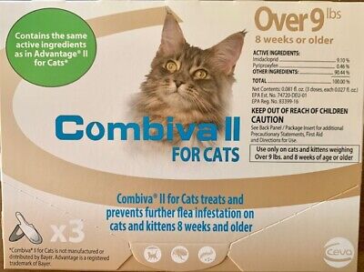 Combiva II for Cats over 9 lb | same active ingredients as Advantage II | 3 dose-image