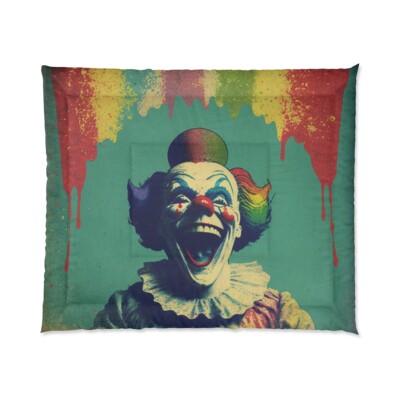 King Size Comforter Haunted House Clown Scary Horror Halloween Insane Metal Band-image