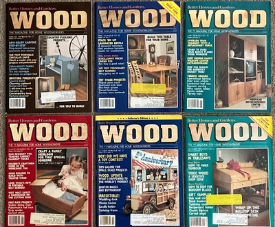 Vintage 1989 Better Homes & Gardens WOOD Magazine 27-32 Lot Of 6 Complete Year-image
