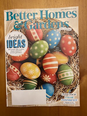 Better Homes and Gardens Magazine- April 2022- BRIGHT IDEAS - FREE SHIPPING!-image