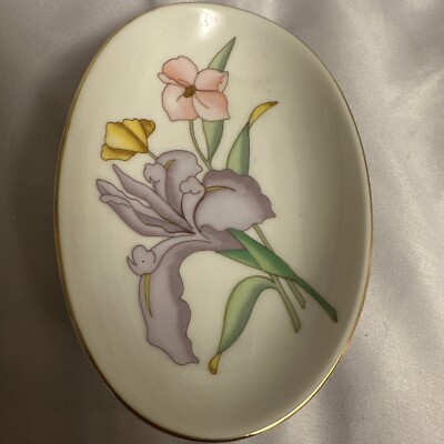 A World Of Gifts Imports Trinket Dish Japan Floral Design-image