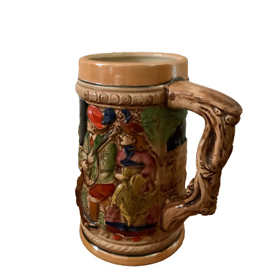 Collectible German Style Ceramic Beer Stein BP Imports Made Japan Alpine Design-image